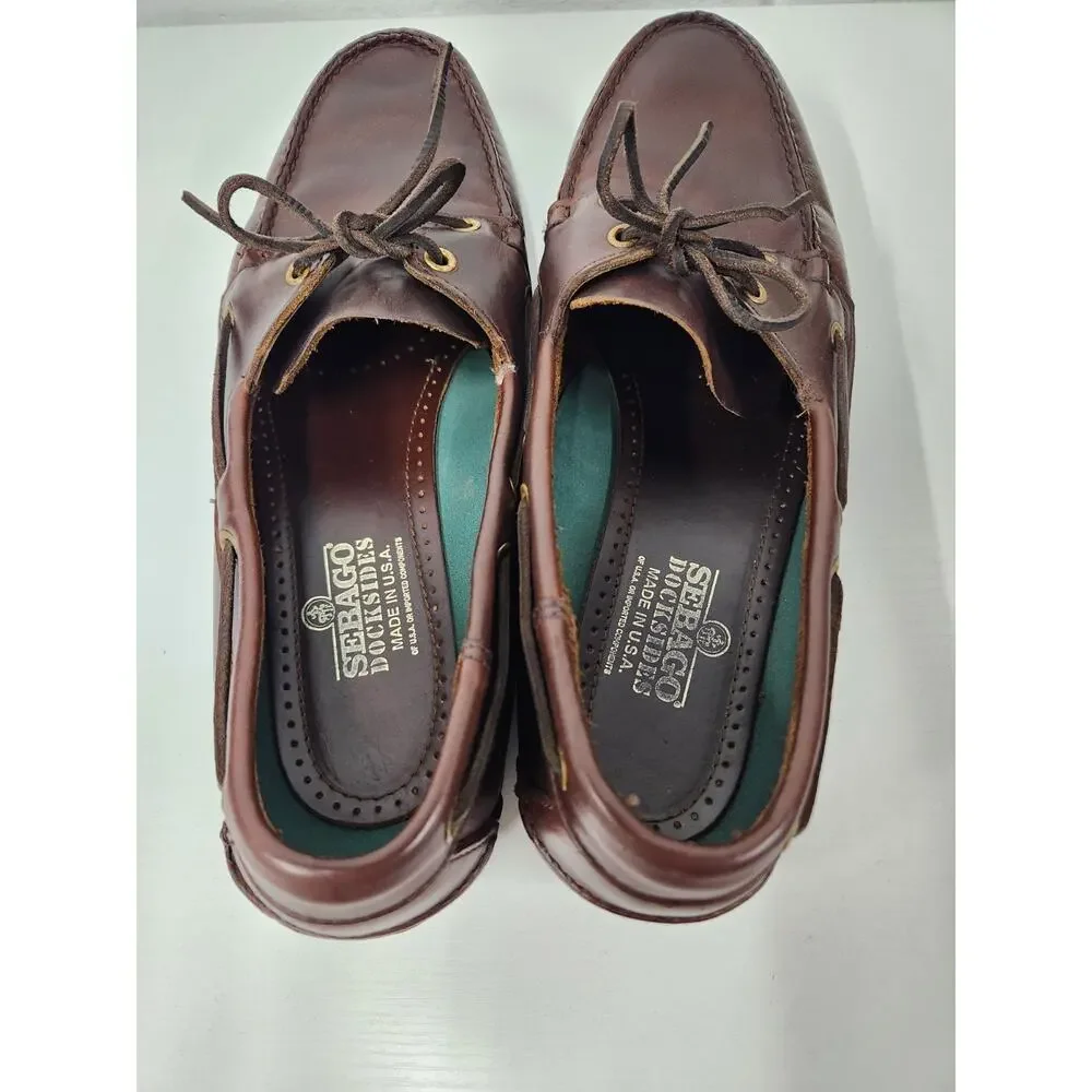 Sebago Docksides Endeavor Men's Moccasins Shoes, Sz 14W, Rich Brown Made In USA